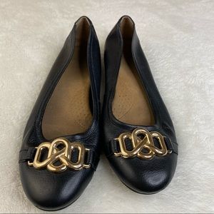 Aerosoles Leather Flat Black Size 9